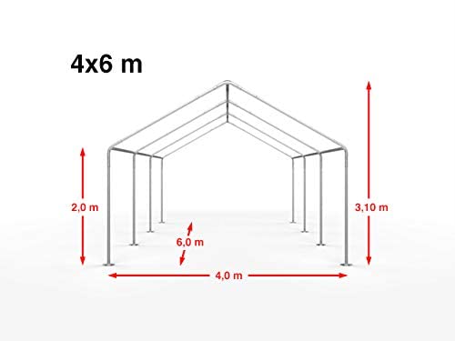 TOOLPORT Carpa de Fiesta 4x6 m Carpa para Fiestas Carpa de Lona PE 450 N Carpa de jardín Carpa para Fiestas Blanca Impermeable