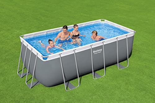 BESTWAY Piscina Desmontable Tubular Power Steel 412x201x122 cm Gris