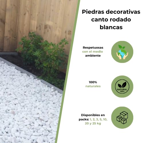 Vegara Stone Piedra Jardín Decoración Canto Rodado Blanco Puro 2-4 cm (3)