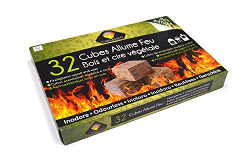 CHEMINETT 15751-32 Cubos Encendido precortados Cheminett naturales para encender chimeneas, estufas y barbacoas