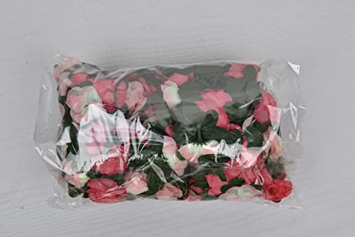 YQing 4 Piezas Artificiales Rosas Flores Guirnalda, 250cm Rosas Falsas Artificial Flor Rosa Vid Planta con Hojas de Hiedra Verde para la decoración del jardín del Banquete de Boda (Rosado)