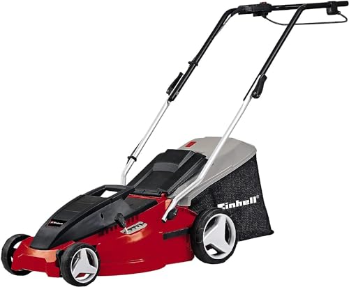 Einhell GC-EM 1536 - Cortacésped eléctrico (1500 W, altura de corte 5 niveles | 25-65 mm , ancho de corte 36 cm, hasta 600m² de jardín, 38L de capacidad de bolsa) (ref.3400150)