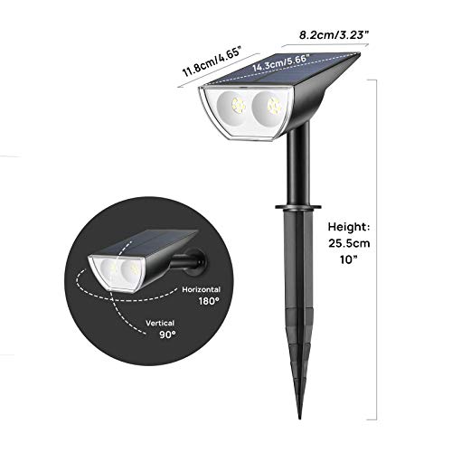 Linkind Lámpara Solar de Jardín, 【6 Piezas】Foco Solar Exterior LED, Luz Solar IP67 Resistente al Agua con Pincho, Iluminacion Jardin 6500 K Luz Blanco Frío para Suelo, Césped, Patio, Terreza.