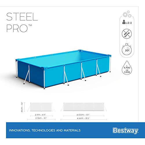 Bestway 56405 - Piscina Desmontable Tubular Infantil Family Splash Frame Pool 400x211x81 cm