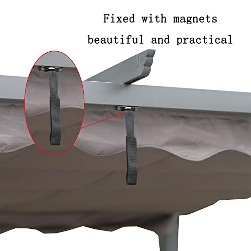 Angel Living [Actualizado] Pérgola de Aluminio con Techo Retráctil, Pabellón con Diseño Elegante, Cenador con Tela de Poliéster Resistente al Agua y a UV, Uso para el Exterior (3 x 3, Gris)