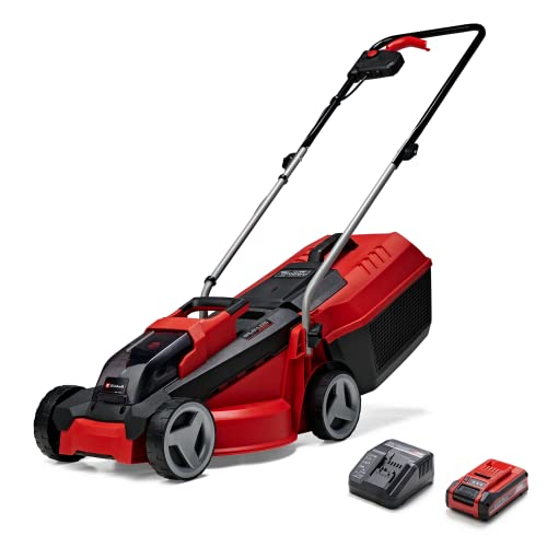 Einhell Cortacésped a batería GE-CM 18/30 Li Kit Power X-Change (18 V, 30 cm ancho de corte, hasta 150 m², Brushless, 25L bolsa recolectora, 30-70 mm altura de corte, con 3,0 Ah batería y cargador)