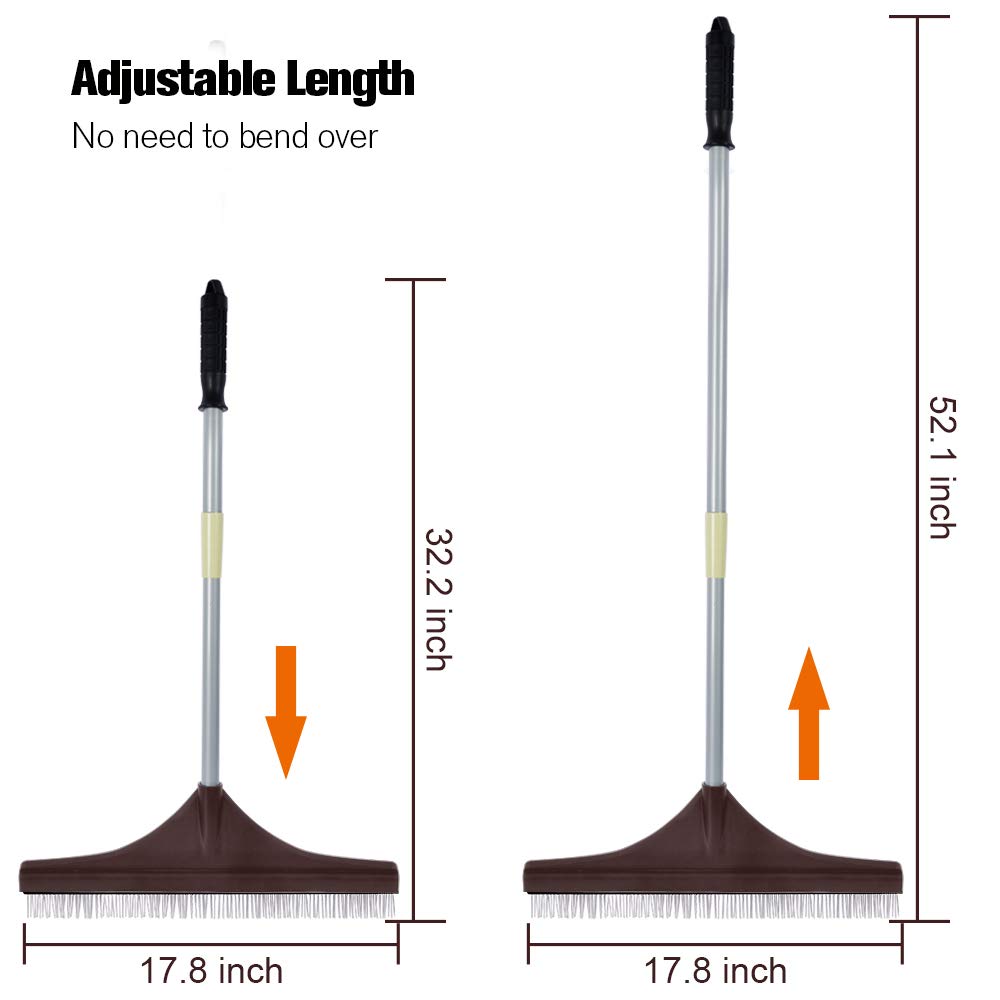 Winslow&Ross Rastrillo de césped Artificial, Mango telescópico Reforzado, Cepillo de césped Artificial, Escoba de jardín, Escoba de Mano, Mango telescópico, Mango de Acero