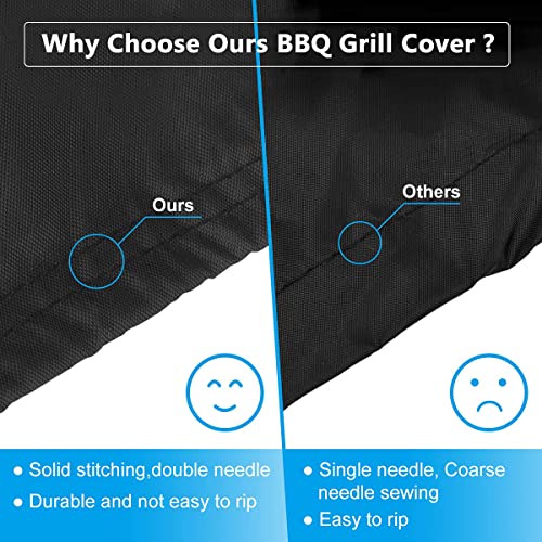 Funda Barbacoa Exterior Impermeable, VDISRR 420D Oxford Resistente al Desgarro Funda Protectora para BBQ Ø77x90cm, Redonda Cubierta de Barbacoa Exterior Anti-Viento/Anti-Polvo/Anti-Humedad/Anti UV