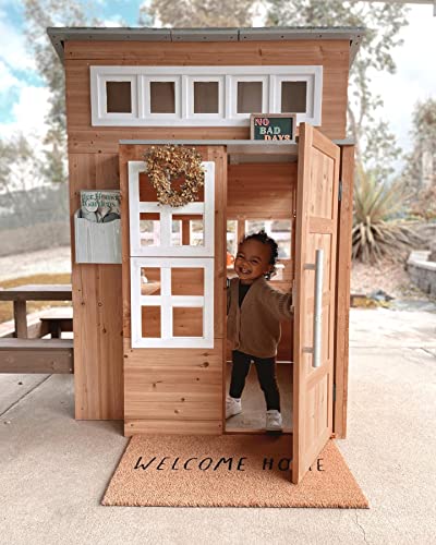 KidKraft Casita Infantil Moderna de Madera con Cocina de Juguete, Mesa y Banco para niños y niñas, casita de Juego para Exterior, jardín o Patio (00182)