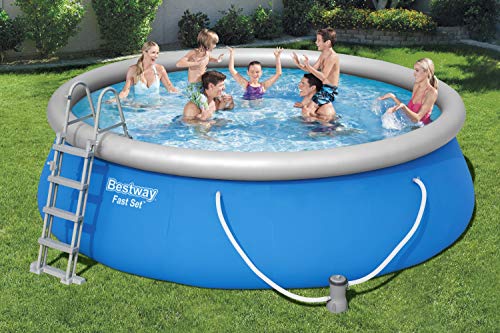 BESTWAY 56418D - Piscina Desmontable Tubular Steel Pro Max 366 x 100 cm, con Depuradora Cartucho 2.006 L/H y Escalera