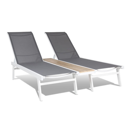 blumfeldt Tumbona de jardín con Respaldo reclinable, Lounger con armazón de Aluminio, Tumbona con Funda Impermeable, para 2 Personas, Tipo: Pompei, Blanco