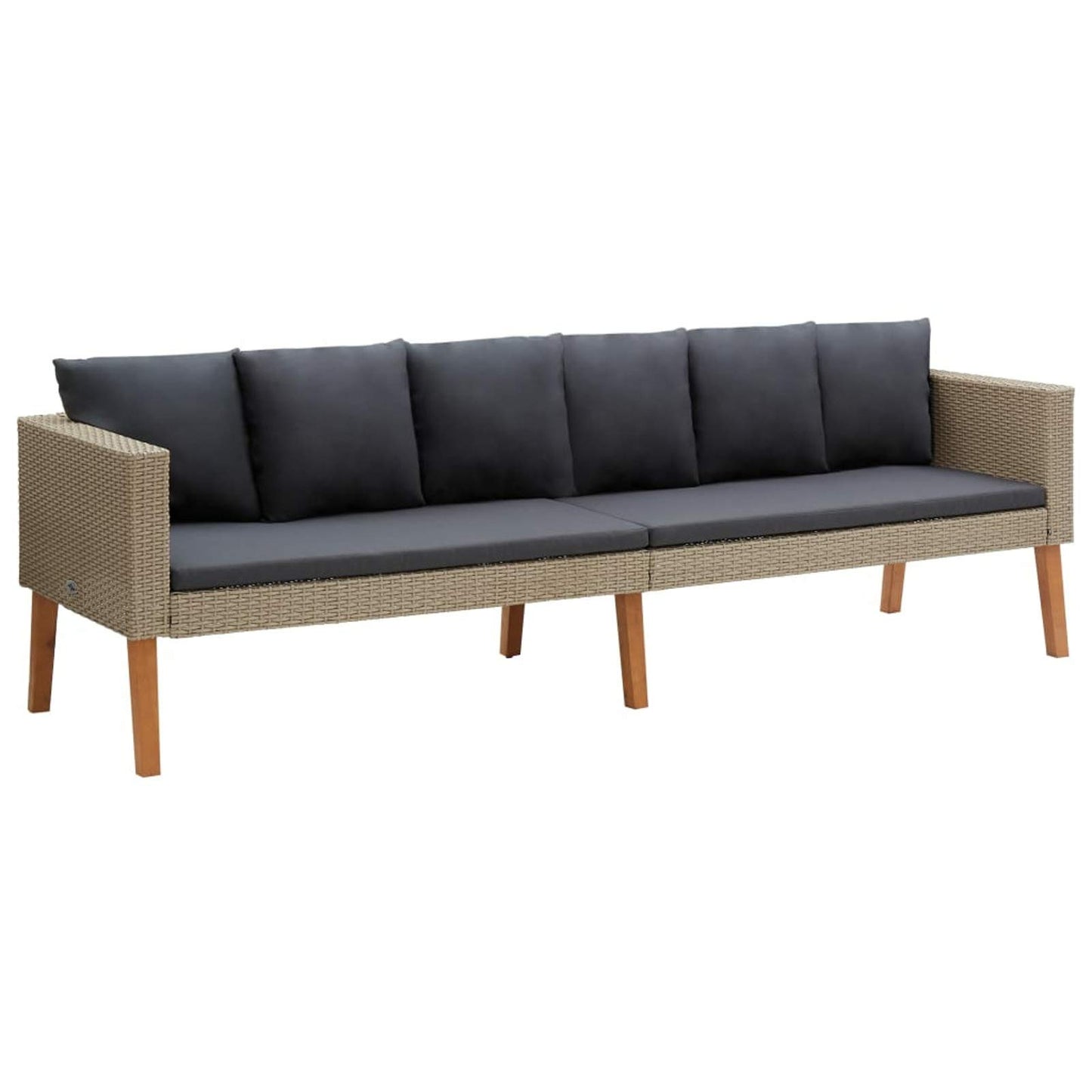 Deufre Conjunto Muebles de Jardín de Ratán 4 Piezas Sofa Jardin Exterior Sofas Exterior Jardin Ratan Conjunto Jardin con Cojines Lavables para Jardín Terraza Patio Beige