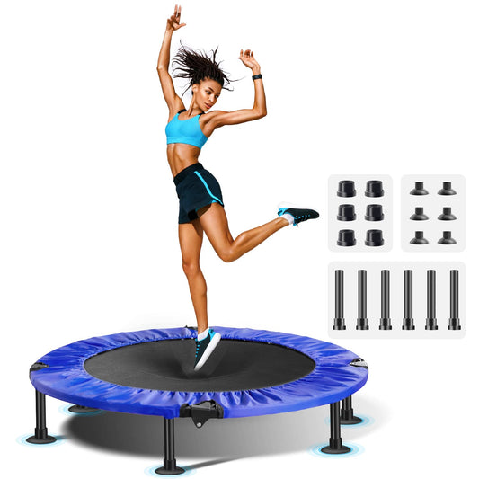 Cama Elastica Fitness—Trampolin Fitness Plegable Profesional para Adultos con Ventosas Antideslizantes, Rebote de Fitness Silencioso para Ejercicio, Interior y Jardín, Máx. 150 kg