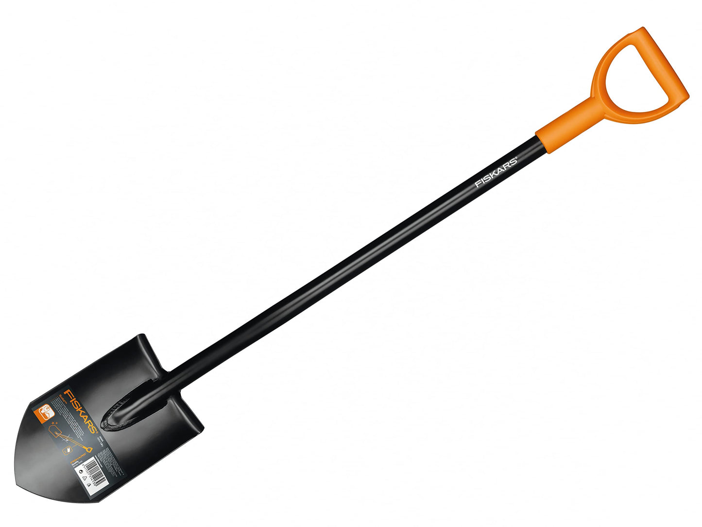 Fiskars Pala Puntiaguda para Suelos Duros, Longitud 117 cm, Acero/Plástico, Solid, 1003455, Negro