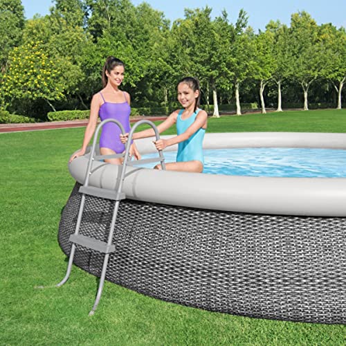 Bestway Escalera para piscina Flowclear, 84 cm, color gris