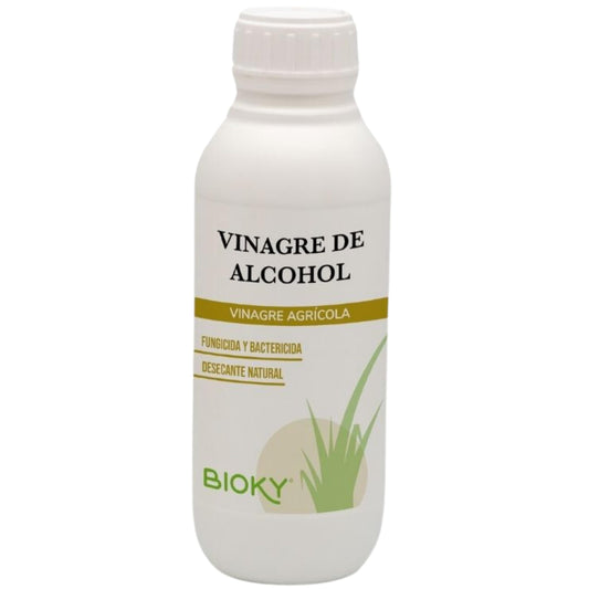 Bioky® Vinagre de Alcohol Concentrado 1L – Herbicida Natural de Vinagre - Elimina malas hierbas - Agricultura Ecológica - Desincrustante Calcáreo – Sin Residuo - Herbicida Total y Bactericida (1L)