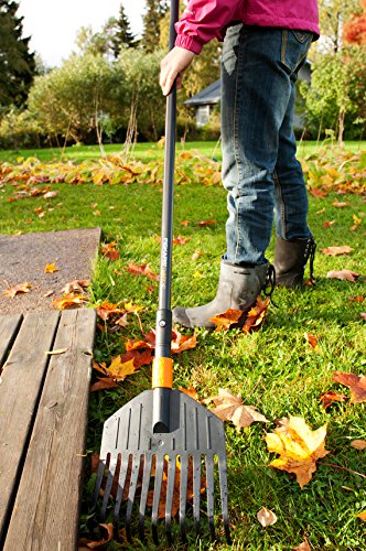 Fiskars Rastrillo pequeño para hojas, cabeza de la herramienta, 11 dientes, Longitud: 21,3 cm, dientes de plástico, Negro/Naranja, QuikFit, 1000659