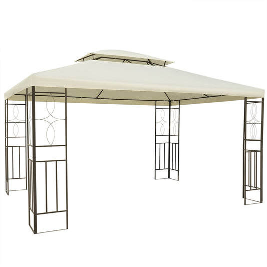 Outsunny Gazebo Cenador para Terraza Jardín Patio - Tipo Carpa Pabellón para Fiesta - 3x4x2.65m