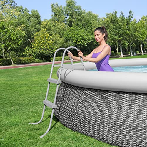 Bestway Escalera para piscina Flowclear, 84 cm, color gris