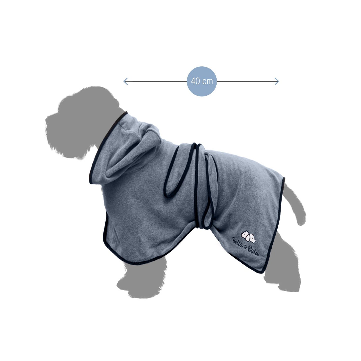 Bella & Balu Albornoz para Perro S de Microfibra Absorbente – Toalla para Perros para Secado Tras el baño o el Paseo bajo la Lluvia (6 Tallas - 3 Colores)