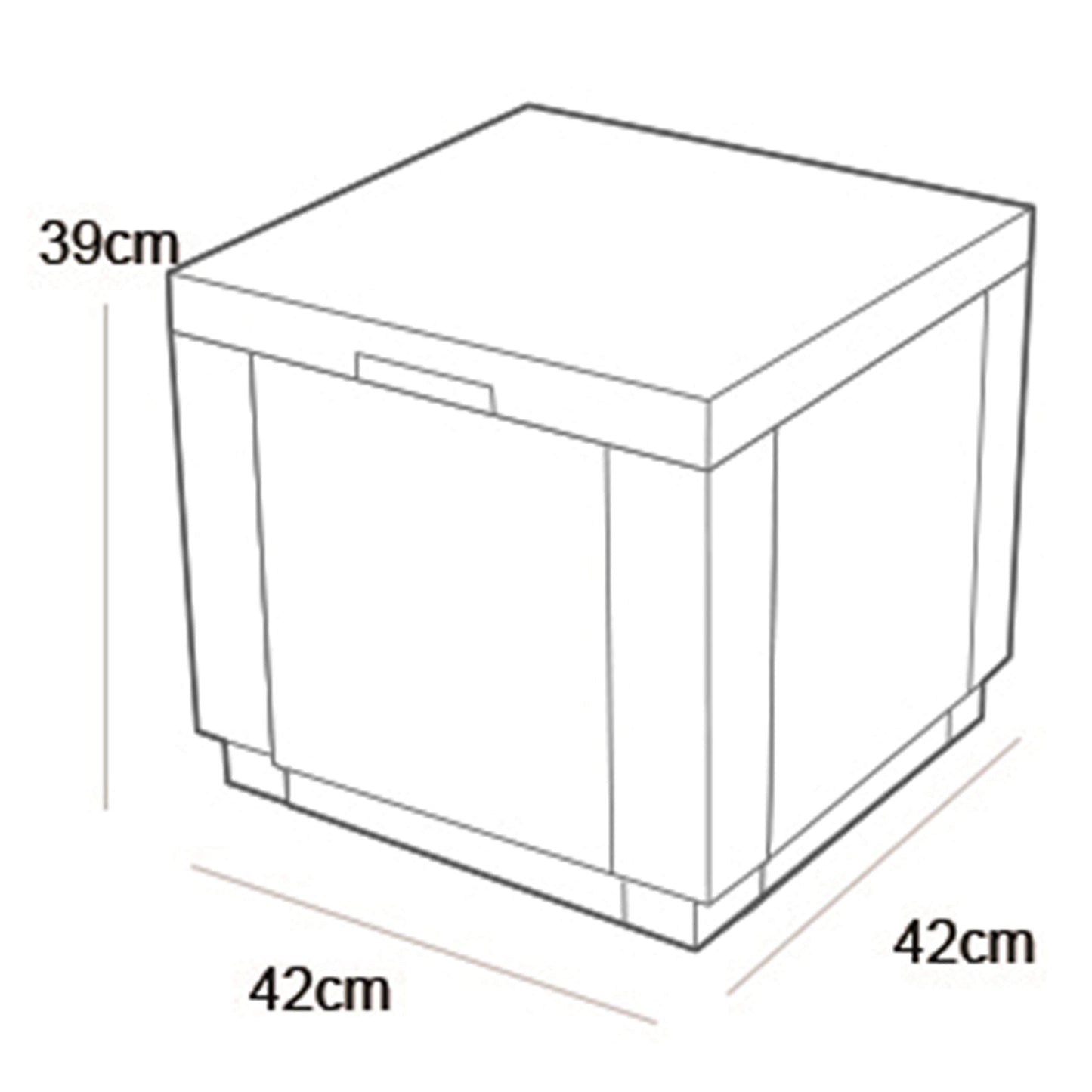 CURVER Keter Ice Cube Mesa Nevera para terraza o jardín Exterior, Resina con Acabado ratán Plano, 42 x 42 x 41 cm, Color Marrón