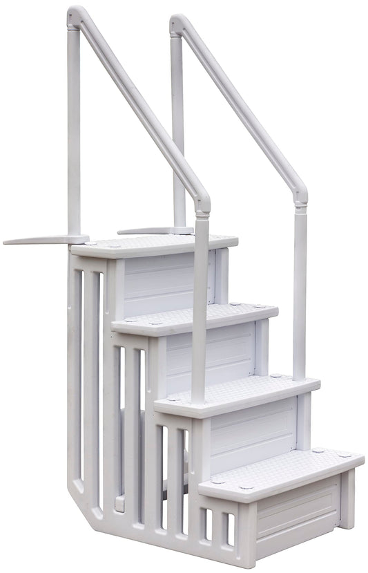 Gre EPE30 - Escalera Sintética para Piscina Enterrada, Color Blanco, 80 x 92 x 206 cm