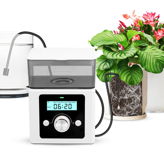 Riego Automatico Macetas,Sistema Riego Automatico Interior,Riego por Goteo Automatico con Temporizador de riego programable Digital, ideal para Regar Plantas Vacaciones