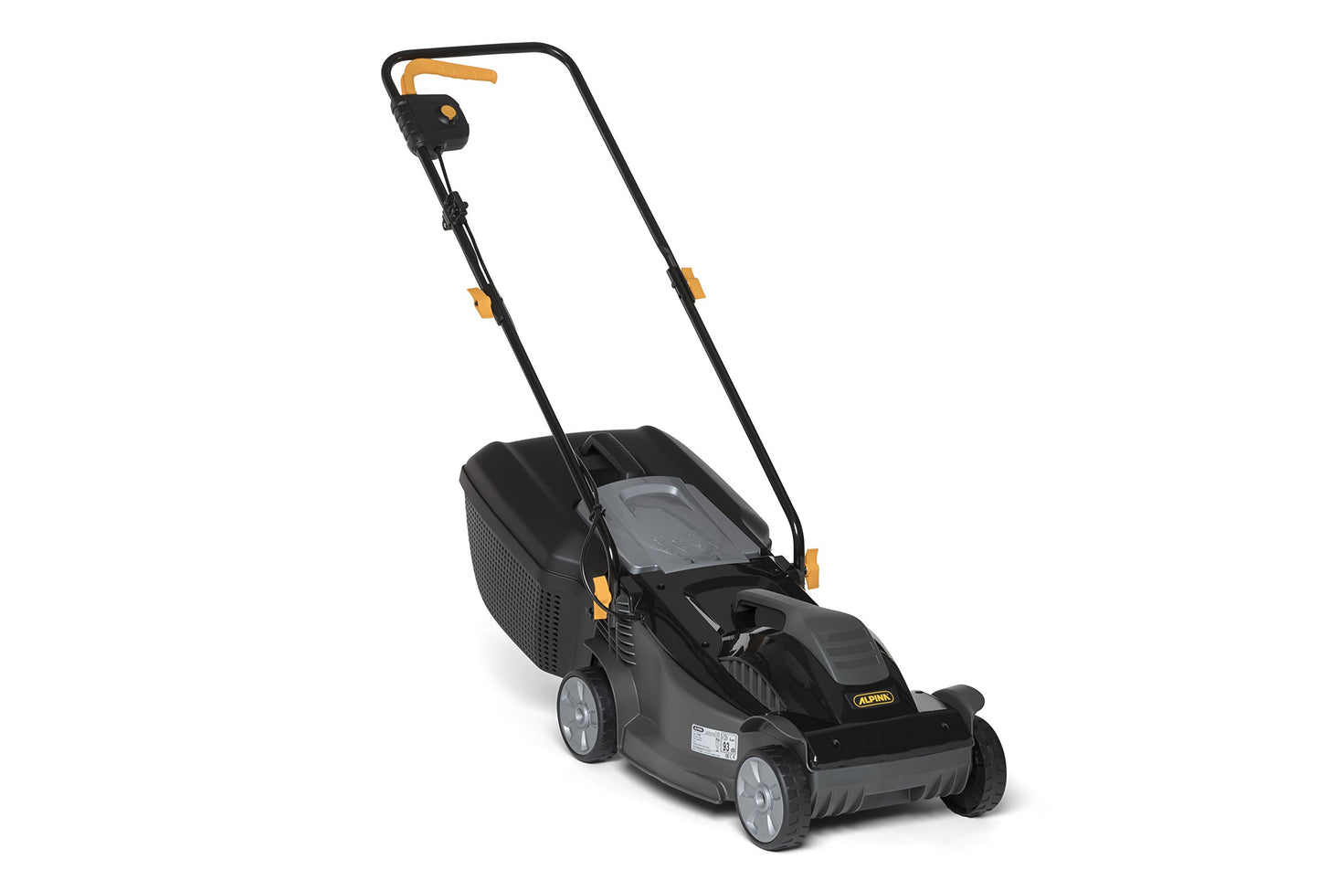 Alpina Cortacésped eléctrico BL 380 E, Ancho de corte 38 cm, Motor de 1400 W, Hasta 500 m², Altura de corte regulable en 3 posiciones, Bolsa de recogida de 40 l