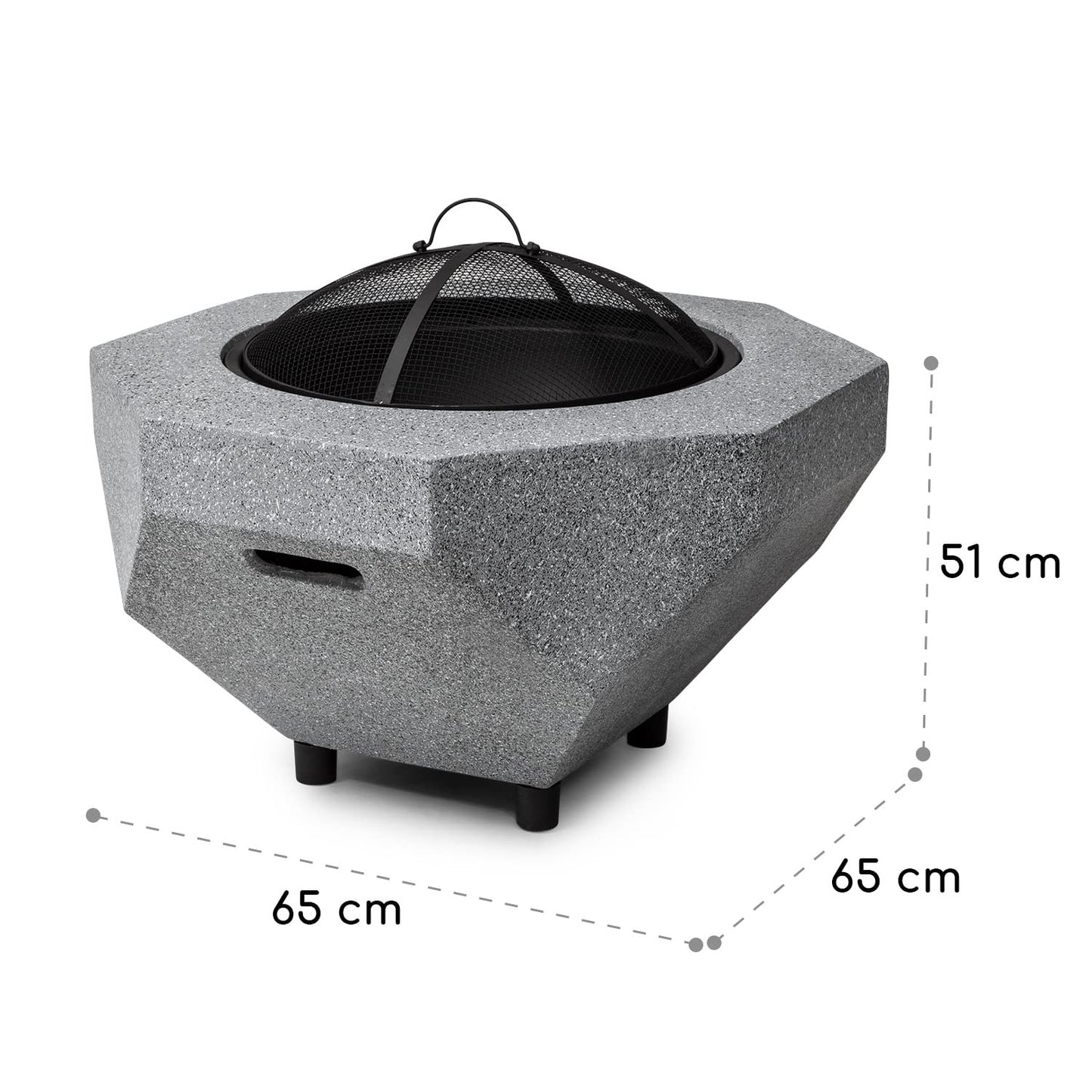 Blumfeldt Brasero Exterior para Jardin, para Camping, Quemador de Leña, Base Acero para Barbacoa, Estufas Exteriores y Terraza, Chimenea, Fireball Fire Pit 75x46x75 cm