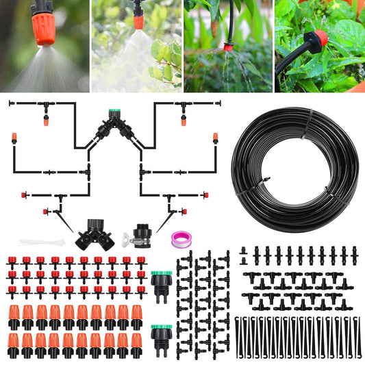 Aiglam Sistema de riego Jardín, Kit de riego por Goteo Micro Riego automático Rociadores por Goteo Riego de jardín para el Paisaje, Lecho de Flores, Plantas de terraza