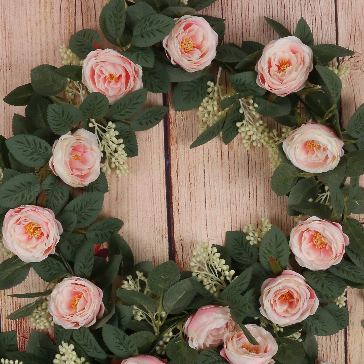 U'Artlines Juego de 2 (4,0m en Total) Guirnalda de Rosas Artificiales Flores Colgantes Guirnalda Flores y Plantas Artificiales para la Decoración del Jardín de la Boda del Hotel(Rosa)