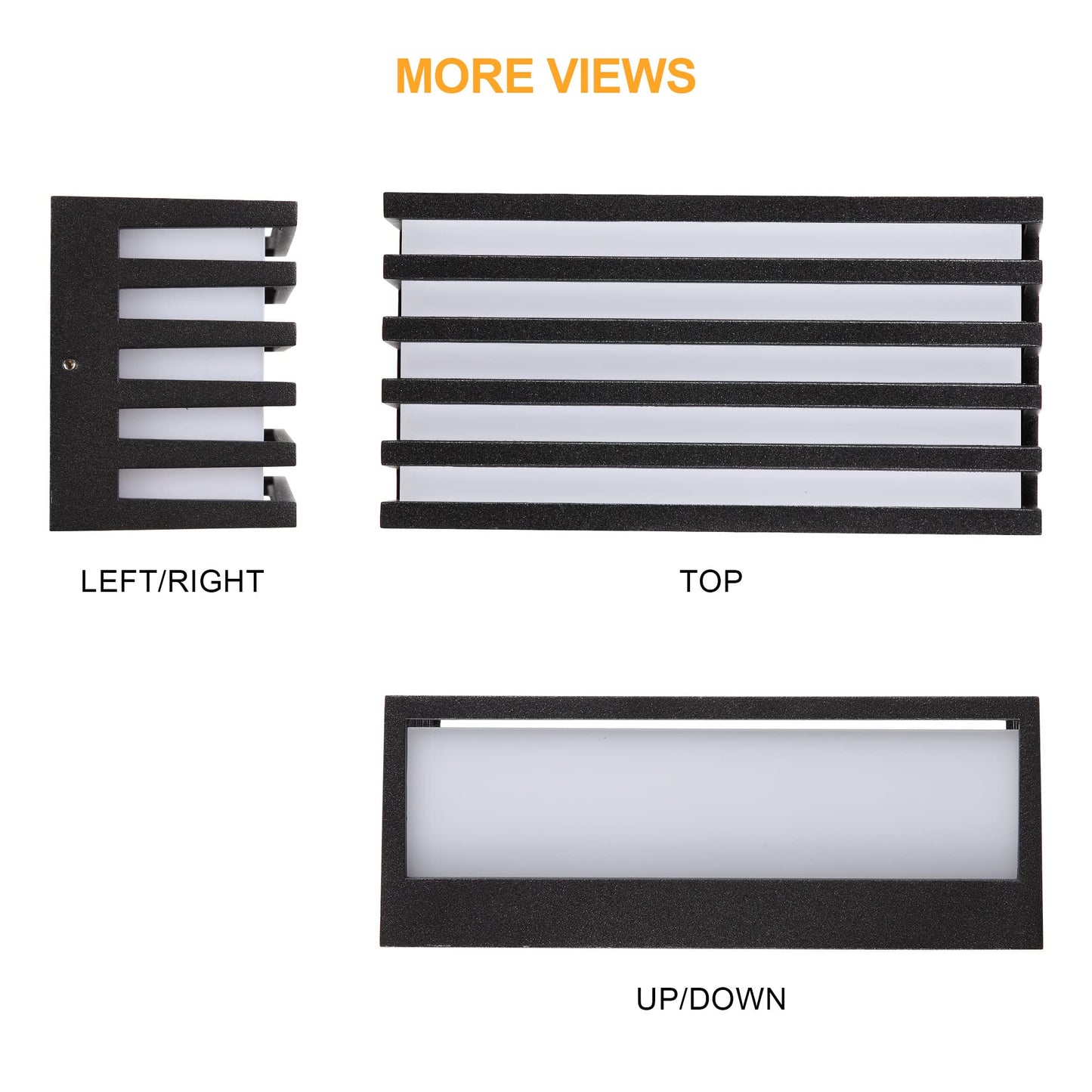 WAYEE Lámparas Exterior,Apliques Pared Exterior,Luces LED Exterior Luz Pared12W Blanco Cálido,Negro Impermeable Gris Antracita,L21CM, Horizontal/Vertical Montado,Pantalla con Protección UV,Porche