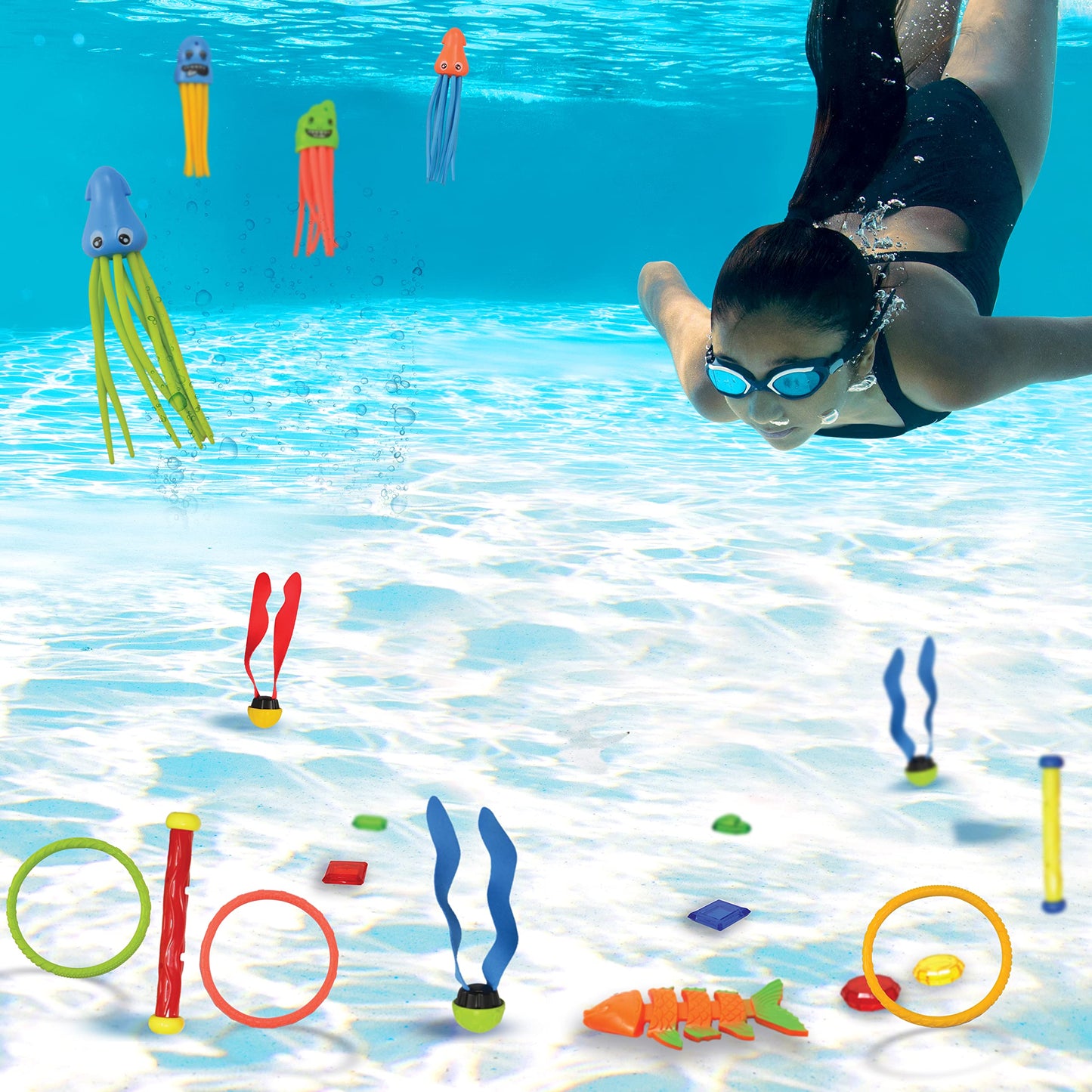 JOYIN 30pcs Juguetes de Buceo Juegos de Agua Verano Piscina Juguetes para Nadar bajo el Agua Conjunto Juguetes de Entrenamiento Torpedo Bandit