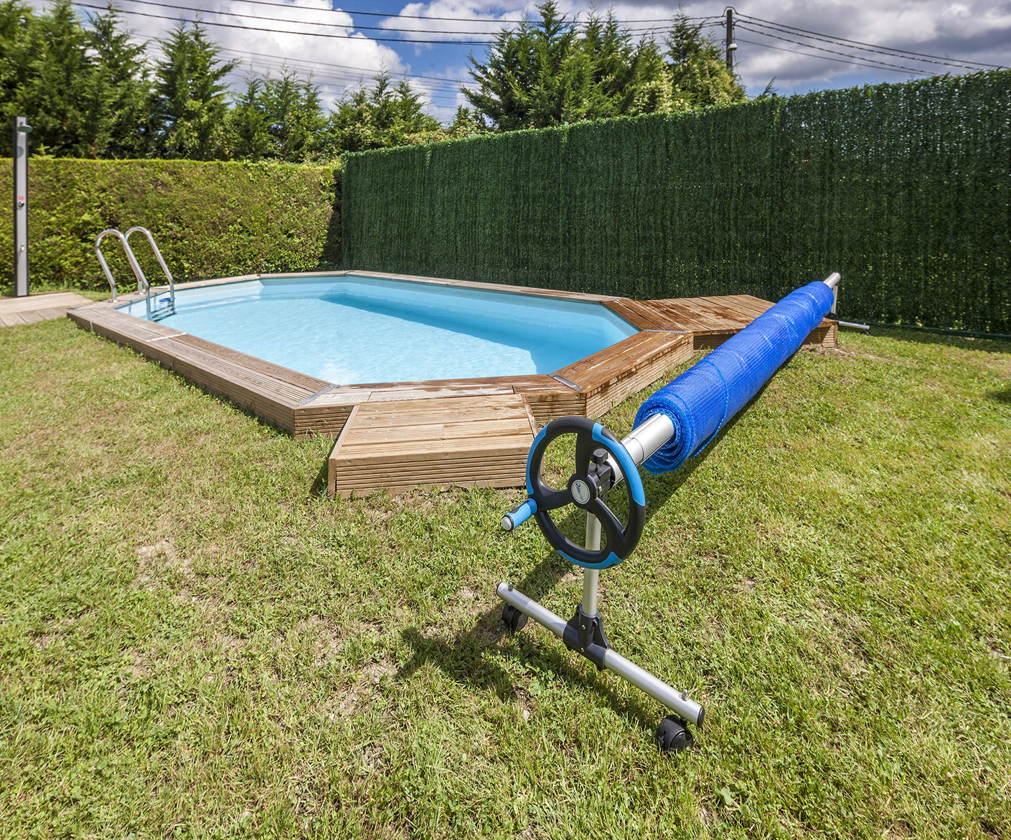 Gre 90172 - Enrollador de Cubiertas para Piscinas Enterradas, 550 cm