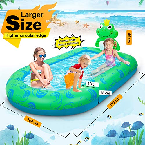 COOLJOY Piscina Hinchable, Rana Piscina Hinchable con Rociadores Piscina Niños, Piscina Infantil para Niños Piscina Bestway, Piscina Hinchable Infantil Juegos de Agua para Niños Exterior